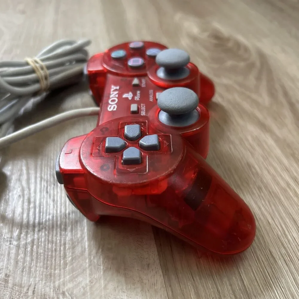 Sony PlayStation One PSOne PS1 Analog Controller DualShock Red SCPH-110 Tested